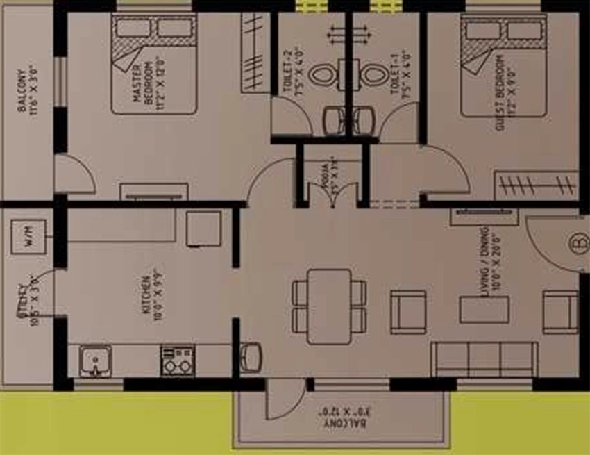 2 BHK Flat in Fairyland Sai Pragathi in Velachery, Chennai - Image 876790
