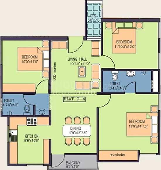 3 BHK Flat in Fairyland Alma in Madipakkam, Chennai - Image 876770