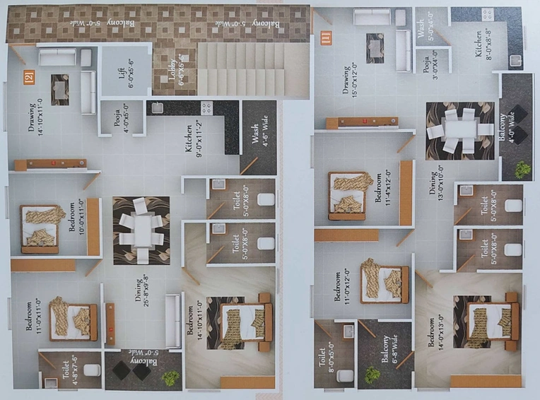 Floor Plan of Sri Bharath Paradise in Horamavu, Bangalore - Image 126207