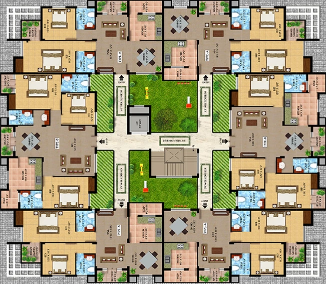 Floor Plan of Tanny Green Springs in Saravanampatti, Coimbatore - Image 244984
