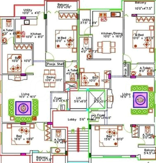 Floor Plan of Aishwarya Cadburie in Koundampalayam, Coimbatore - Image 244933
