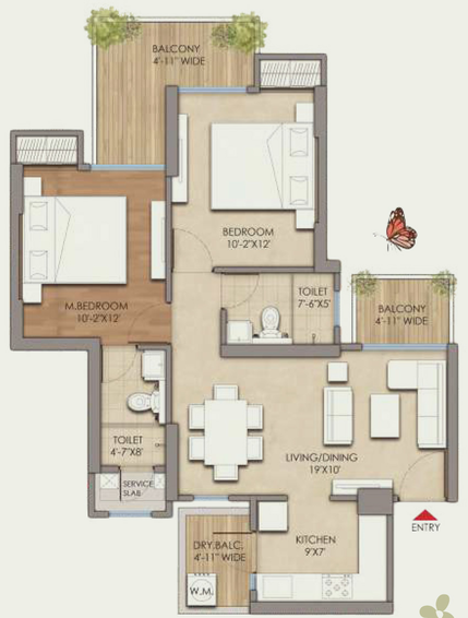 2 BHK Flat in Prateek Grand Begonia in Siddhartha Vihar, Ghaziabad - Image 835995