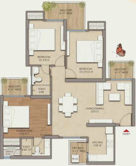 3 BHK Flat in Prateek Grand Begonia in Siddhartha Vihar, Ghaziabad - Image 835997