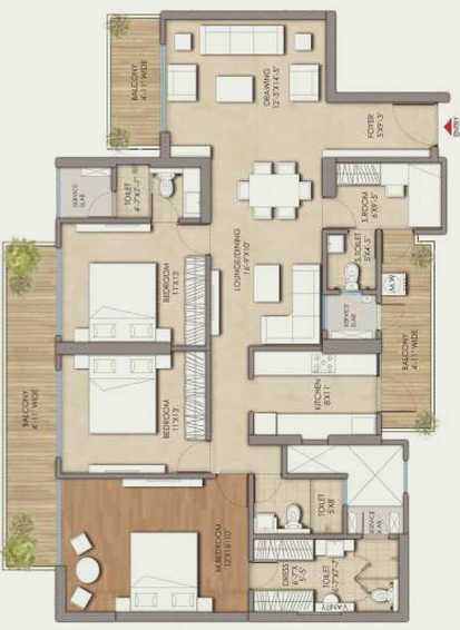 3 BHK Flat in Prateek Grand Begonia in Siddhartha Vihar, Ghaziabad - Image 835999