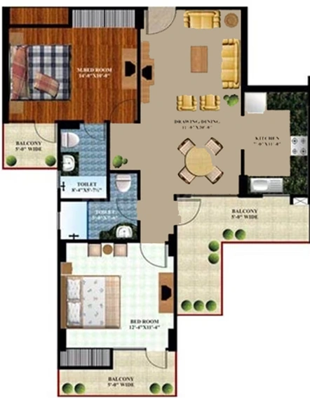 2 BHK Flat in Prateek The Royal Cliff in Crossings Republik, Ghaziabad - Image 836002