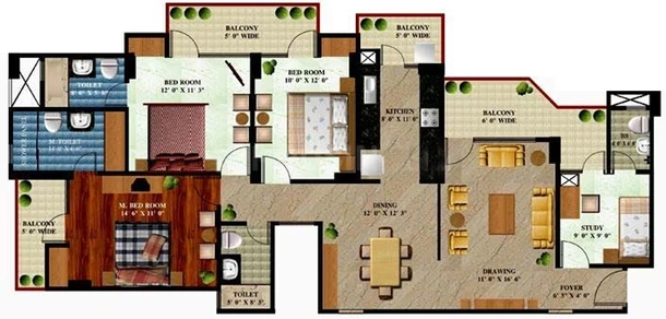 3.5 BHK Flat in Prateek The Royal Cliff in Crossings Republik, Ghaziabad - Image 836004