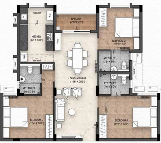 3 BHK Flat in Tulive Azpire in Tambaram, Chennai - Image 801200