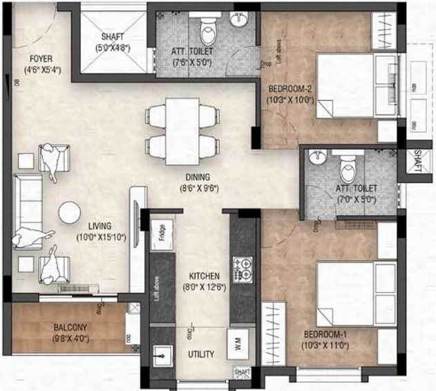 2 BHK Flat in Tulive Azpire in Tambaram, Chennai - Image 801197