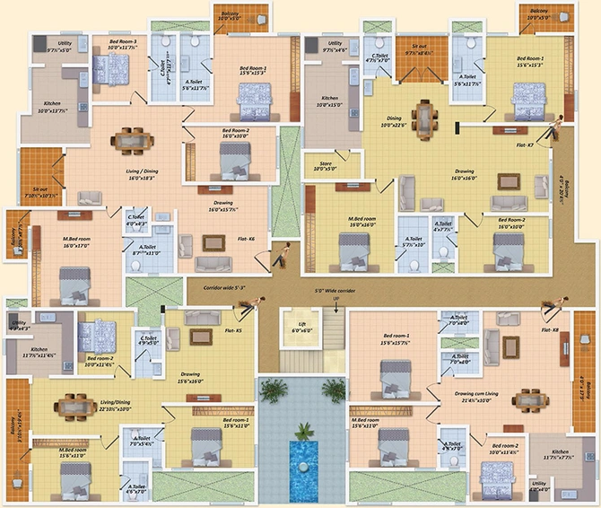Floor Plan of Noble Kings Court in Avinashi Main Road, Coimbatore - Image 237241