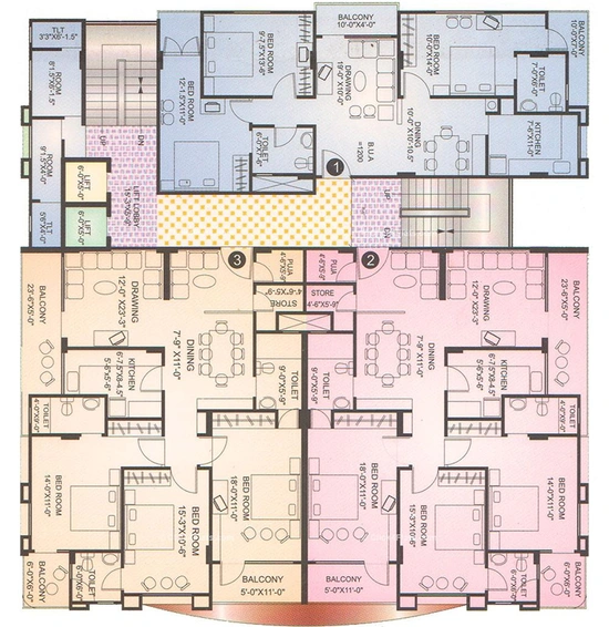 Floor Plan of Upasana Raj Garden in Tilak Nagar, Jaipur - Image 263779