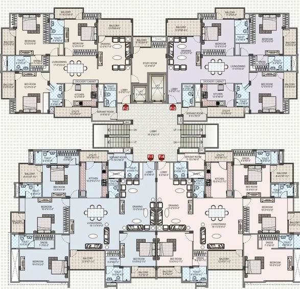 Floor Plan of Upasana Karan Upasana Residency in Adarsh Nagar, Jaipur - Image 263748
