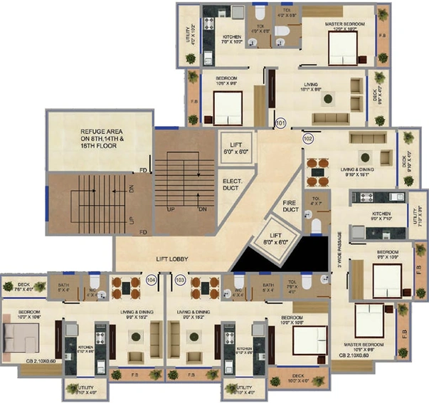 Floor Plan of Aims Sea View in Mira Road East, Thane - Image 254410