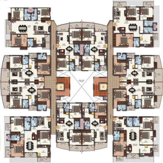 Floor Plan of Maitheri Shilpitha Royal in Krishnarajapuram, Bangalore - Image 126321
