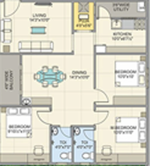 3 BHK Flat in Burugupalli Arya in Madhurawada, Visakhapatnam - Image 847289