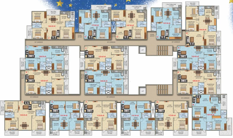 Floor Plan of SLV Nakshatra in Horamavu, Bangalore - Image 127726