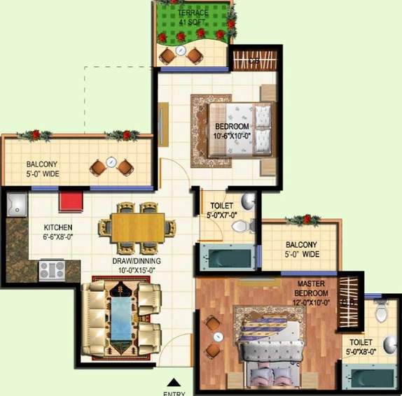 2 BHK Flat in Amrapali Terrace Homes in Techzone 4, Greater Noida - Image 836258