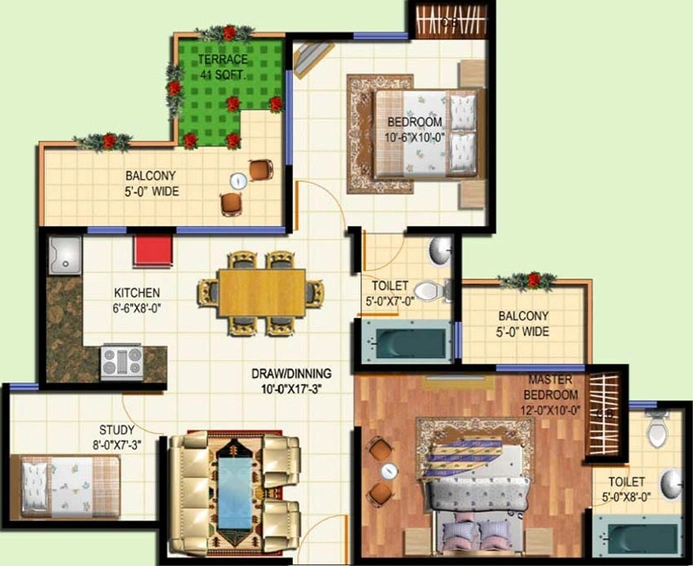 2 BHK Flat in Amrapali Terrace Homes in Techzone 4, Greater Noida - Image 836259