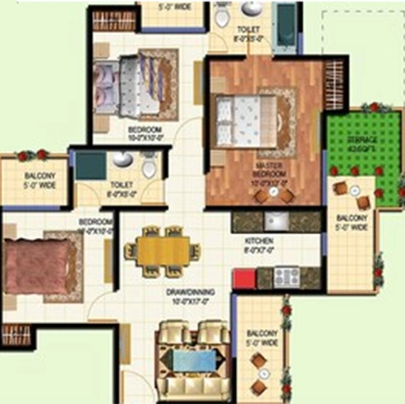 3 BHK Flat in Amrapali Terrace Homes in Techzone 4, Greater Noida - Image 836260