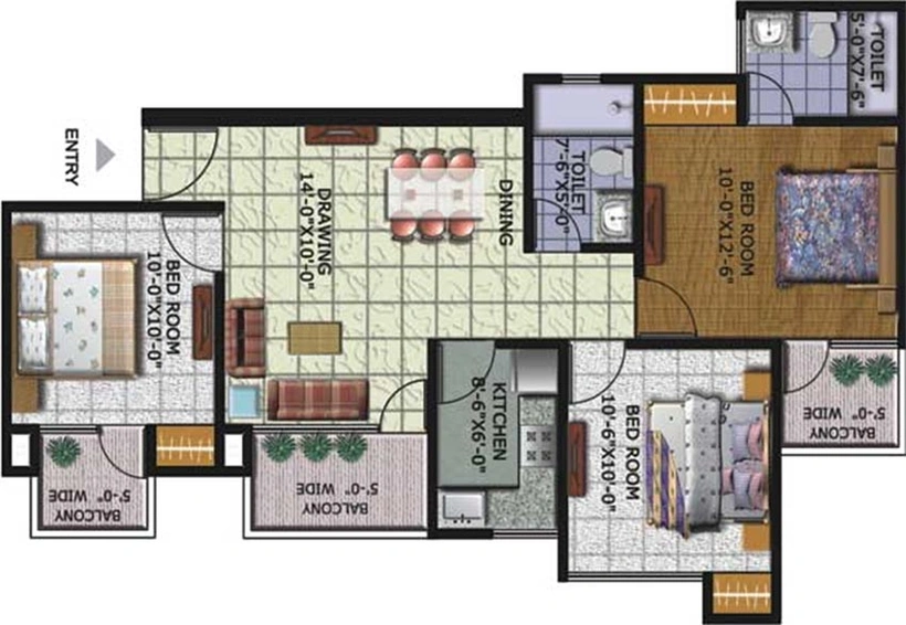 3 BHK Flat in Amrapali Kingswood in Sector 4, Greater Noida - Image 836242