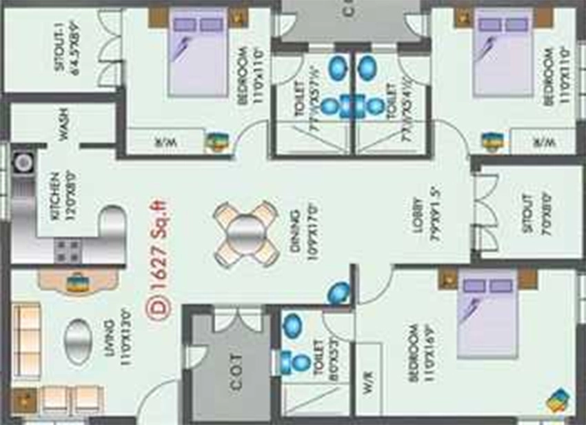 3 BHK Flat in XS Real Bella Tuscany in Padur, Chennai - Image 878622