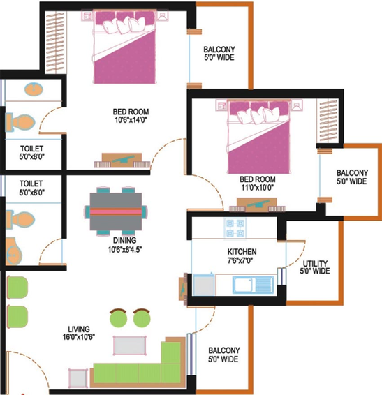 2 BHK Flat in Amrapali Leisure Park in Techzone 4, Greater Noida - Image 836247