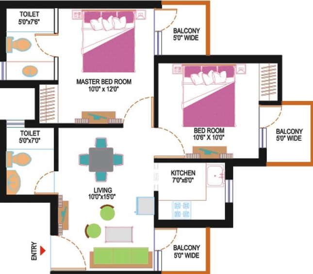 2 BHK Flat in Amrapali Leisure Park in Techzone 4, Greater Noida - Image 836245