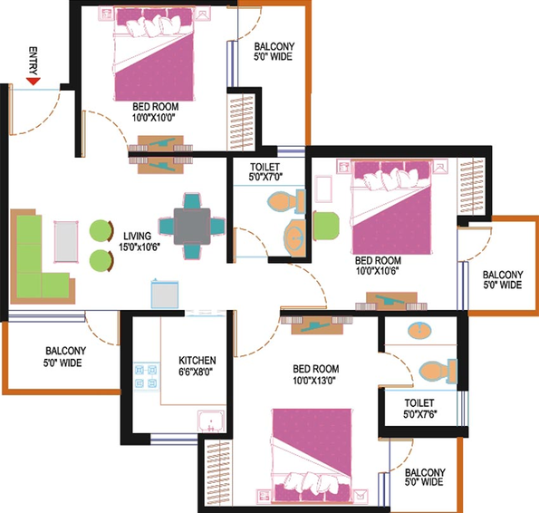 3 BHK Flat in Amrapali Leisure Park in Techzone 4, Greater Noida - Image 836249