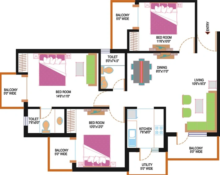 3 BHK Flat in Amrapali Leisure Park in Techzone 4, Greater Noida - Image 836250