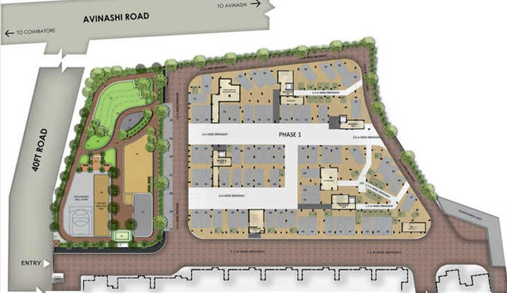 Master Plan of XS Real Courtyard in Neelambur, Coimbatore - Image 245026