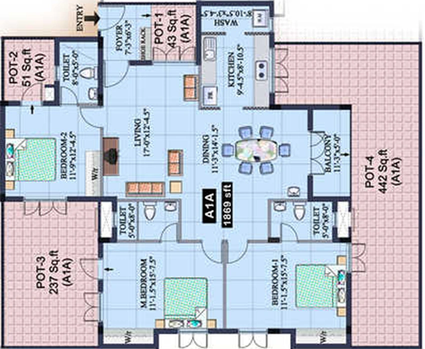 3 BHK Flat in XS Real La Celeste in Mugalivakkam, Chennai - Image 858587