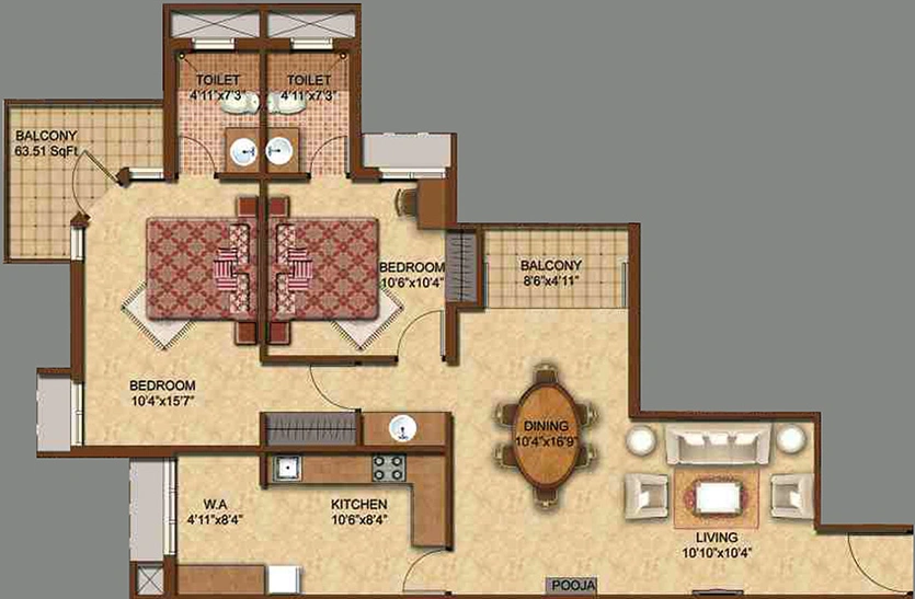 2 BHK Flat in KGISL Platina in Saravanampatti, Coimbatore - Image 842678