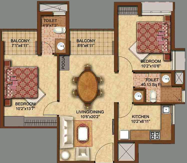 2 BHK Flat in KGISL Platina in Saravanampatti, Coimbatore - Image 842677