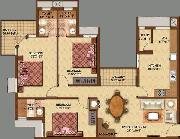 3 BHK Flat in KGISL Platina in Saravanampatti, Coimbatore - Image 842679