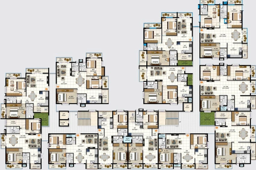 Floor Plan of Maitheri Shilpitha Royal Oak in Krishnarajapuram, Bangalore - Image 126386