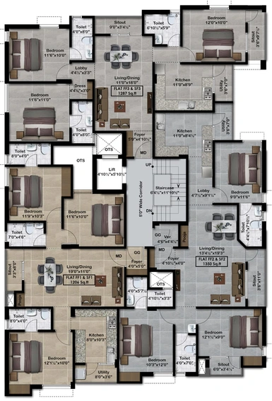 Floor Plan of SN Sai Swaraj in Pallikaranai, Chennai - Image 128616