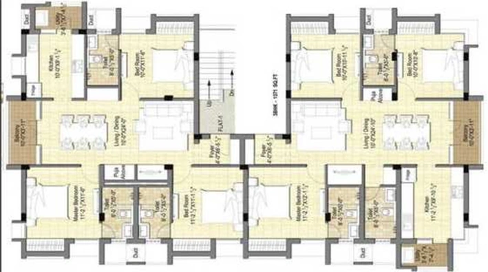 Floor Plan of Krishna Harmony in Ashok Nagar, Chennai - Image 284275