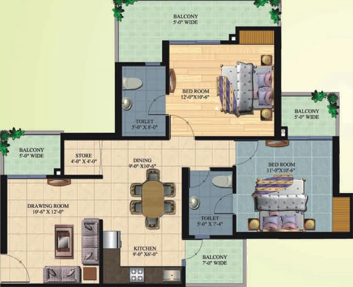 2 BHK Flat in Ajnara Homes in Sector 16 B, Greater Noida - Image 836642