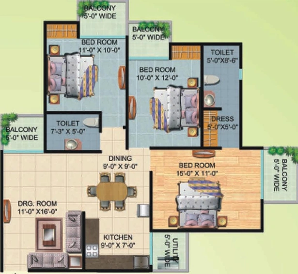 3 BHK Flat in Ajnara Homes in Sector 16 B, Greater Noida - Image 836644