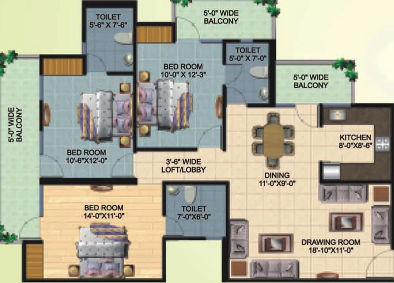 3 BHK Flat in Ajnara Homes in Sector 16 B, Greater Noida - Image 836649