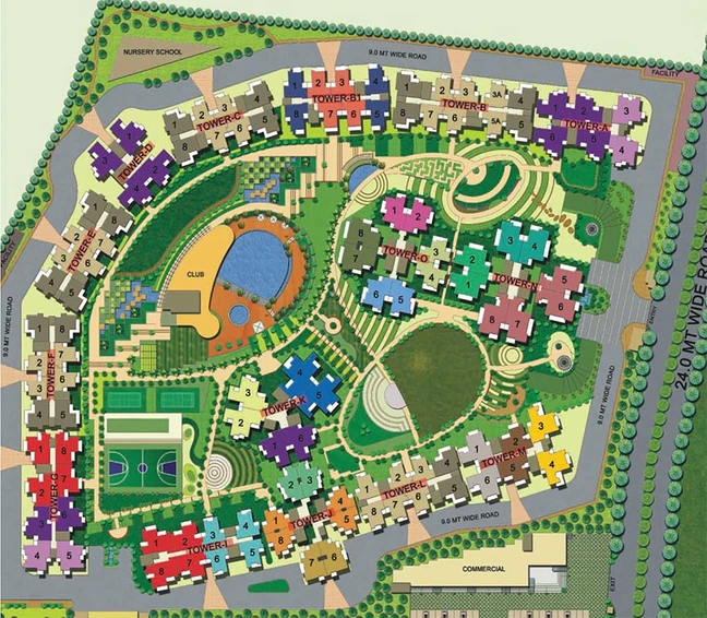 Master Plan of Ajnara Homes in Sector 16 B, Greater Noida - Image 233542
