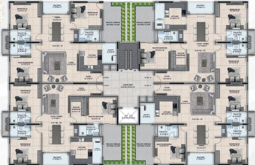 Floor Plan of KG Montage in Alwarpet, Chennai - Image 128625