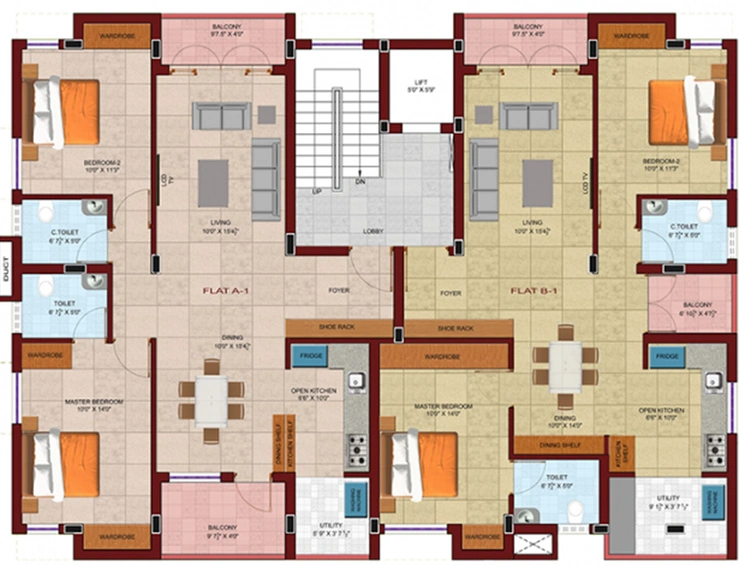 Floor Plan of Nivasan Homes Nivasana in Peelamedu, Coimbatore - Image 234485