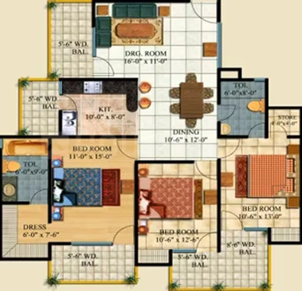 3 BHK Flat in Ajnara Pride in Vasundhara, Ghaziabad - Image 835789