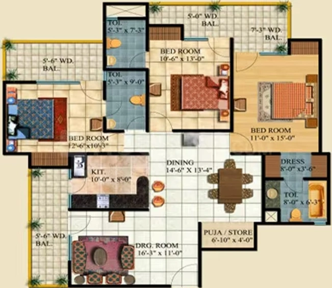 3 BHK Flat in Ajnara Pride in Vasundhara, Ghaziabad - Image 835790
