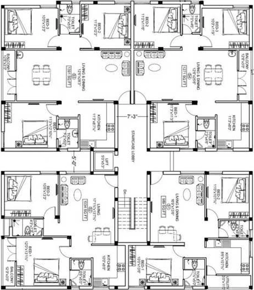 Floor Plan of Shrusti Venetia in Adambakkam, Chennai - Image 332686