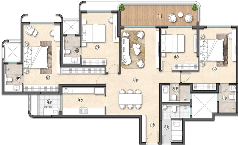 4 BHK Flat in Ajnara Enclave in Chander Nagar, Ghaziabad - Image 835794
