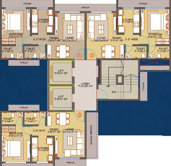 Floor Plan of Veena Senterio in Chembur East, Mumbai - Image 34126