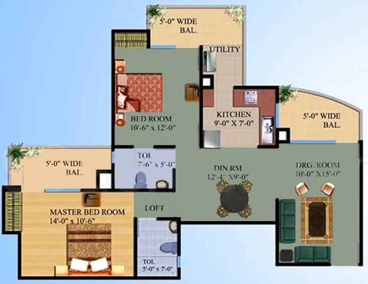 2 BHK Flat in Ajnara Gen 10 in Crossings Republik, Ghaziabad - Image 835796