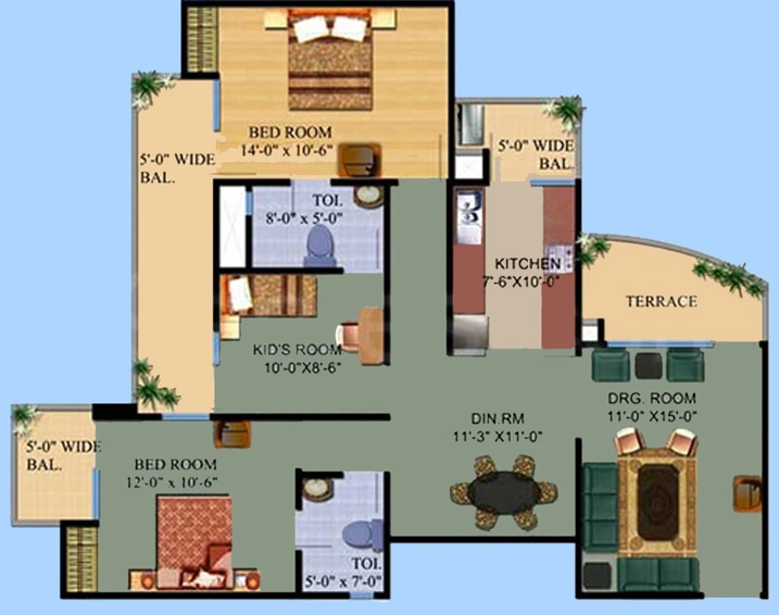 3 BHK Flat in Ajnara Gen 10 in Crossings Republik, Ghaziabad - Image 835797