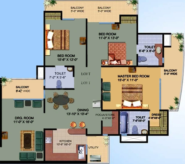 3 BHK Flat in Ajnara Gen 10 in Crossings Republik, Ghaziabad - Image 835798